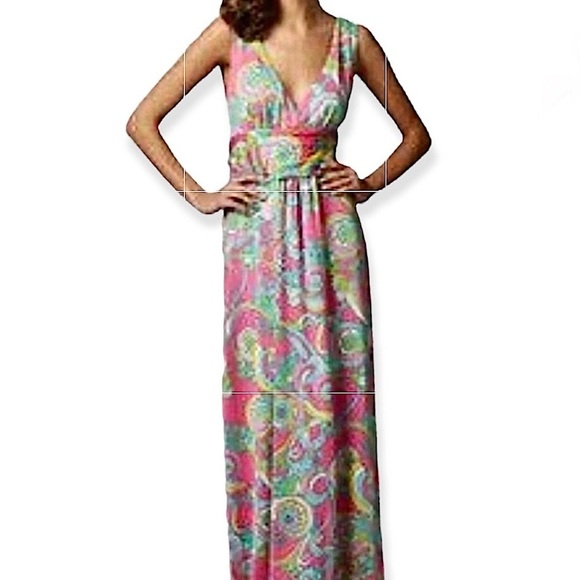 Lilly Pulitzer Dresses & Skirts - Lilly Pulitzer Sloane Silk Blend Jersey Maxi Dress in "Shell We Dance" Print S